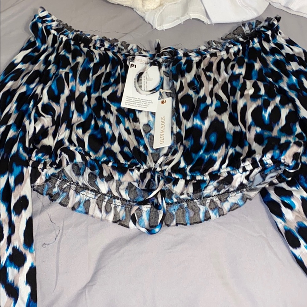 leopard off the shoulder top
